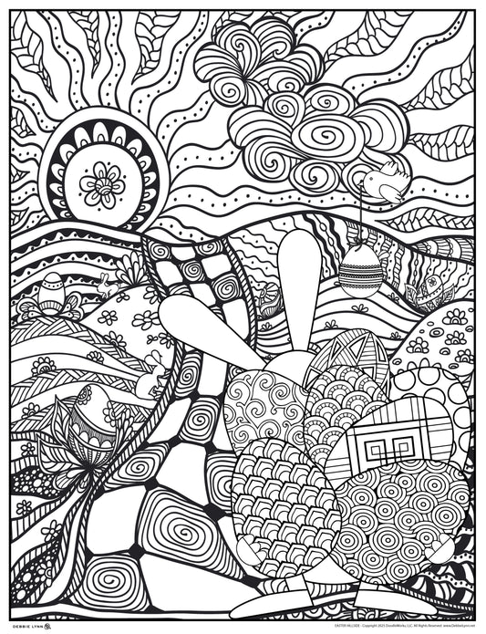 Easter Hillside Personalized Giant Coloring Poster 46"x60"