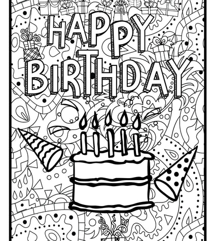 Happy Birthday Coloring Banner Poster 24x72