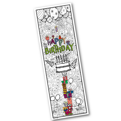 Happy Birthday Coloring Banner Poster 24x72