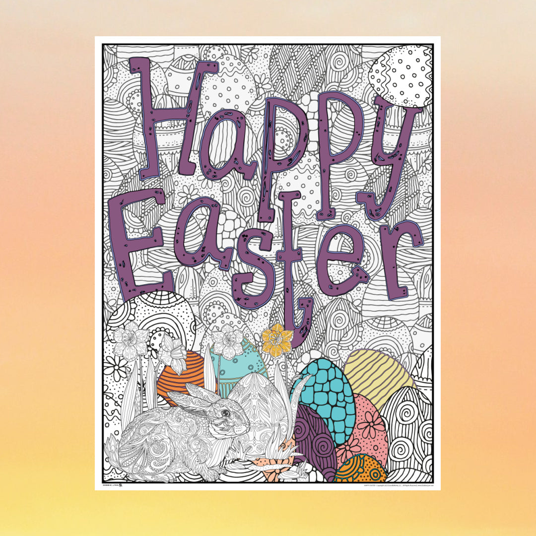 Happy Easter Coloring Poster 24x36