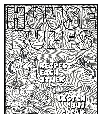 House Rules Coloring Banner Poster 24x72