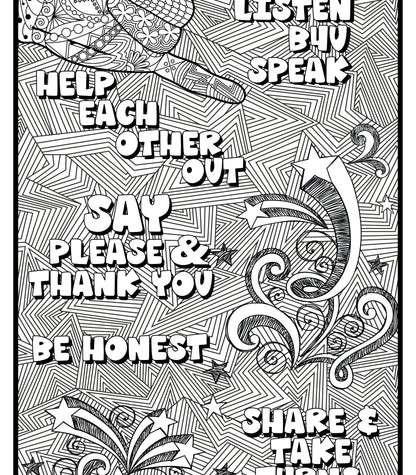 House Rules Coloring Banner Poster 24x72