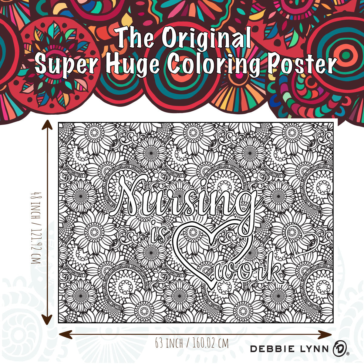 Giant Coloring Poster for Adults and Kids - Motivational Huge Wall Coloring  Art - Extra Large Coloring Posters - Jumbo Coloring Pages - Big Coloring
