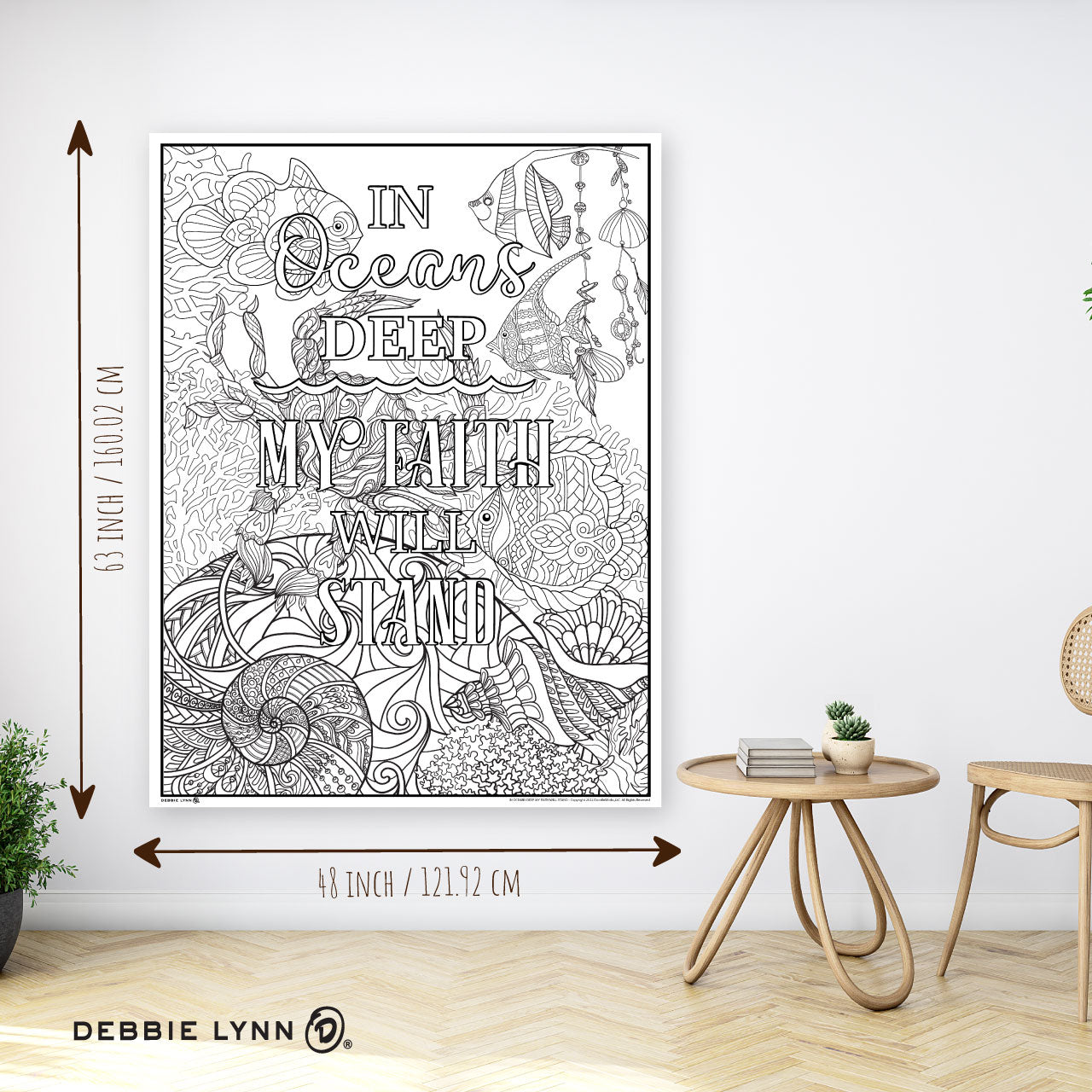 OCEANS DEEP FAITH PERSONALIZED GIANT COLORING POSTER 46"x60"