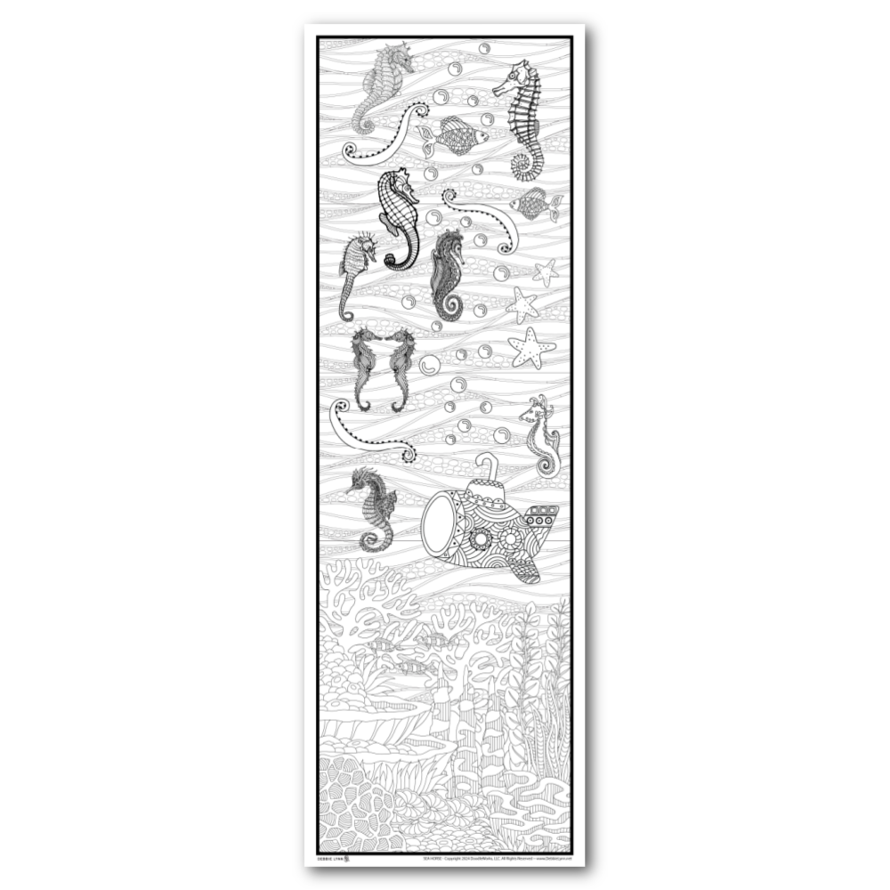 Sea Horse Giant Coloring Banner Poster 24x72"