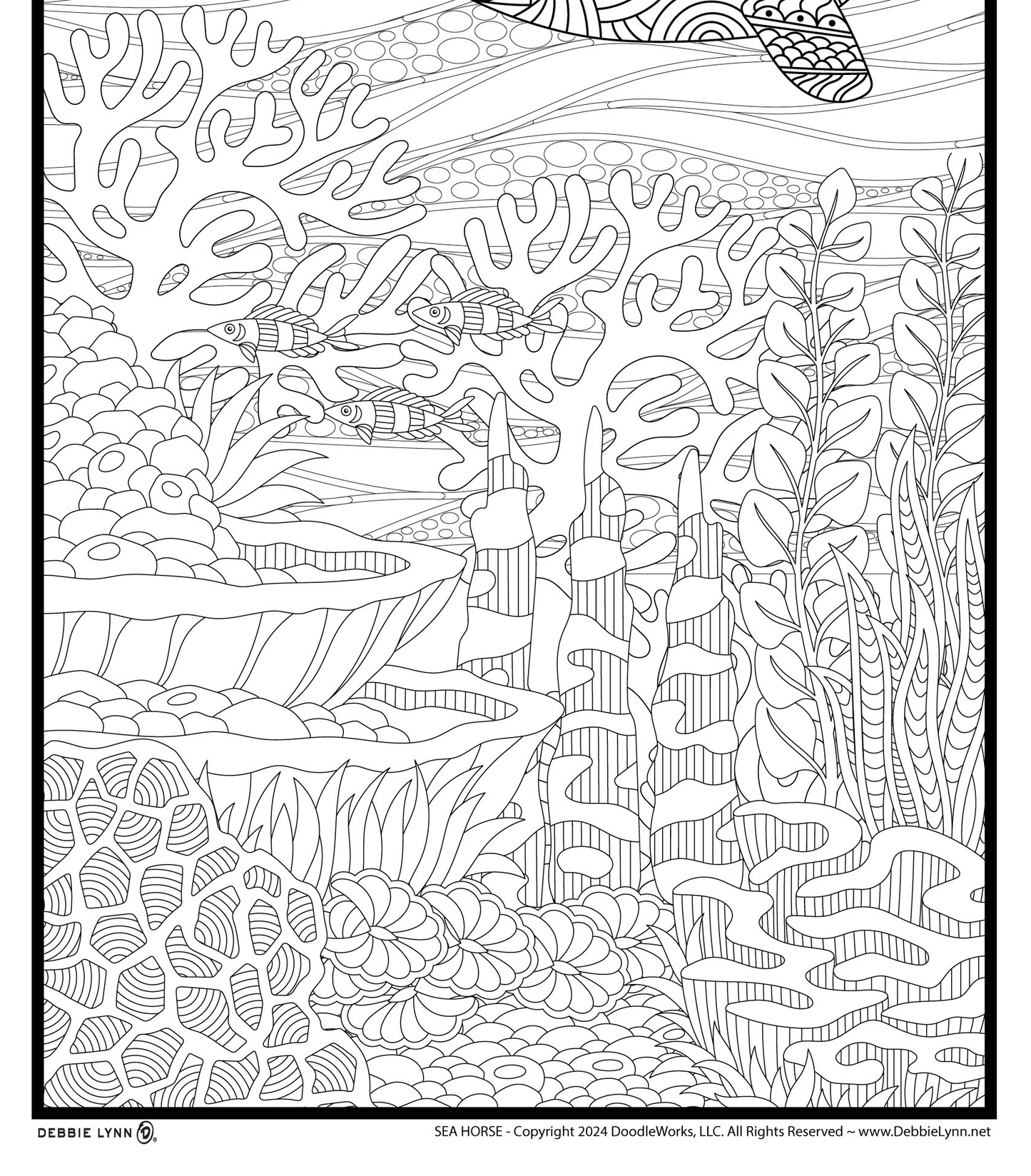 Sea Horse Giant Coloring Banner Poster 24x72"