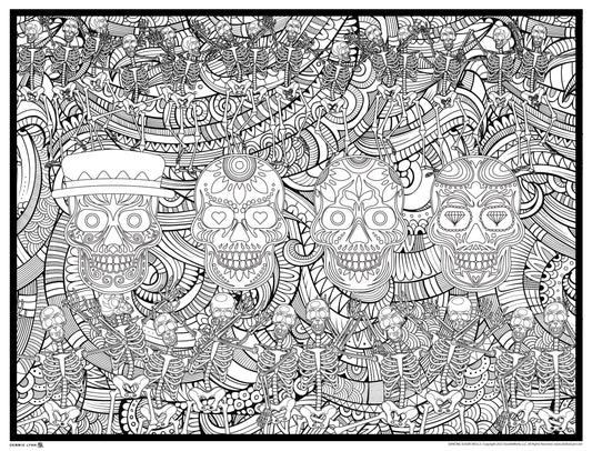 Dancing Skeletons Personalized Giant Coloring Poster 46"x60"