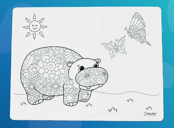 Fancy Hippo Silicone Coloring Mat