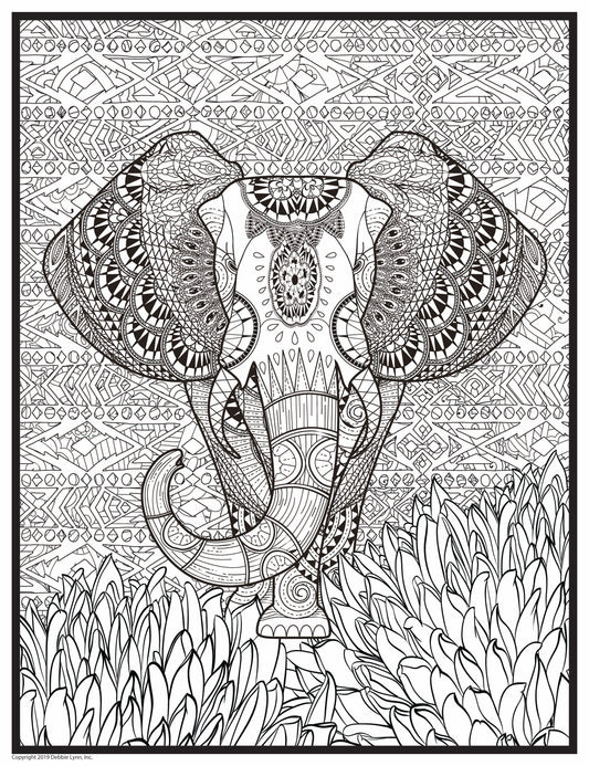 ELEPHANT - Super Huge 48"x63" Coloring Poster
