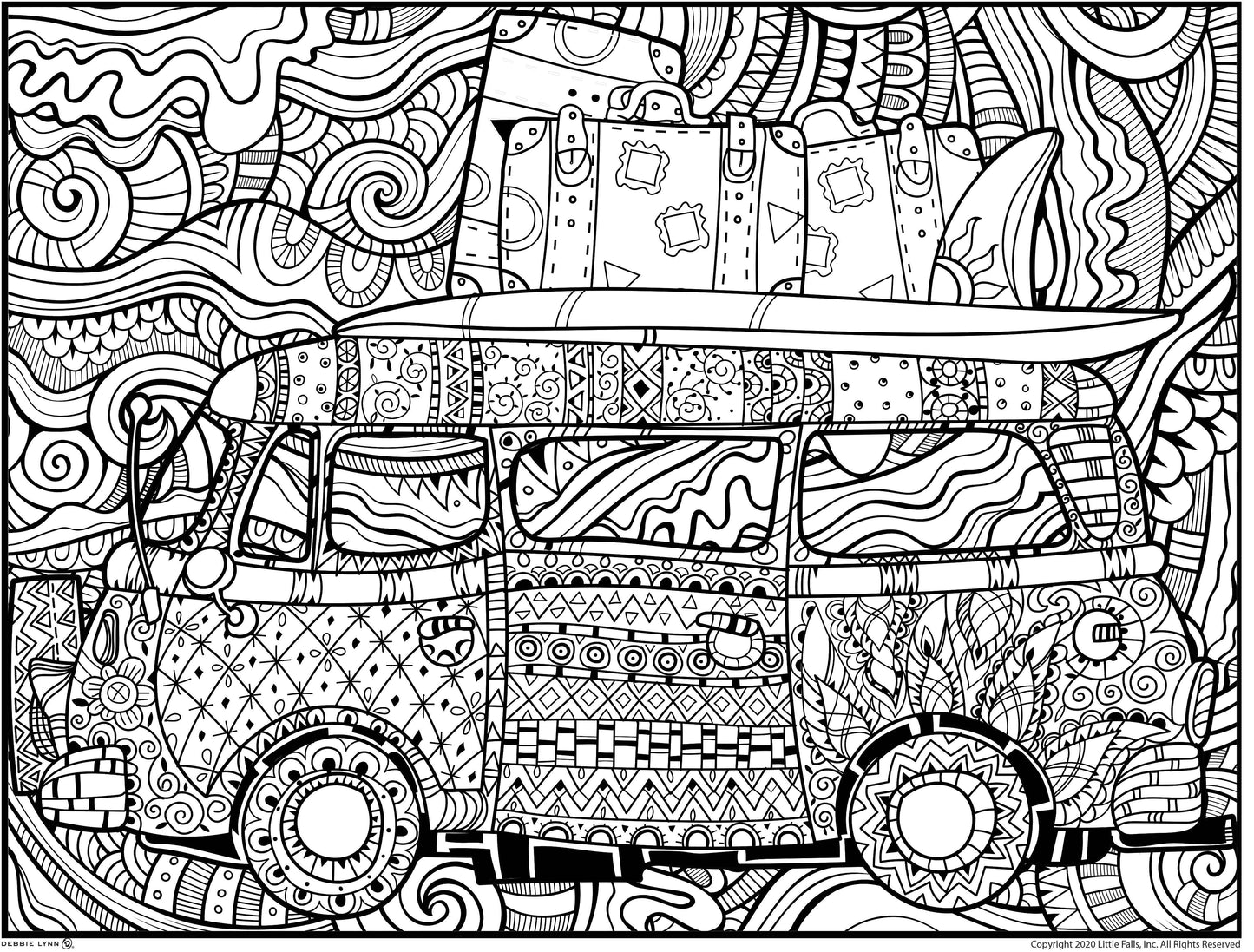 SURF VAN - Super Huge 48"x63" Coloring Poster